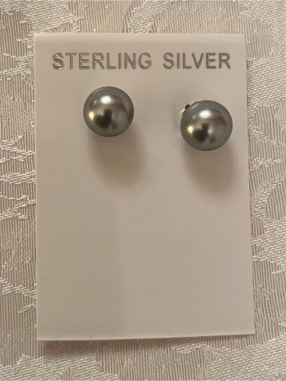 Sterling Silver Gray Pearl Stud Earrings